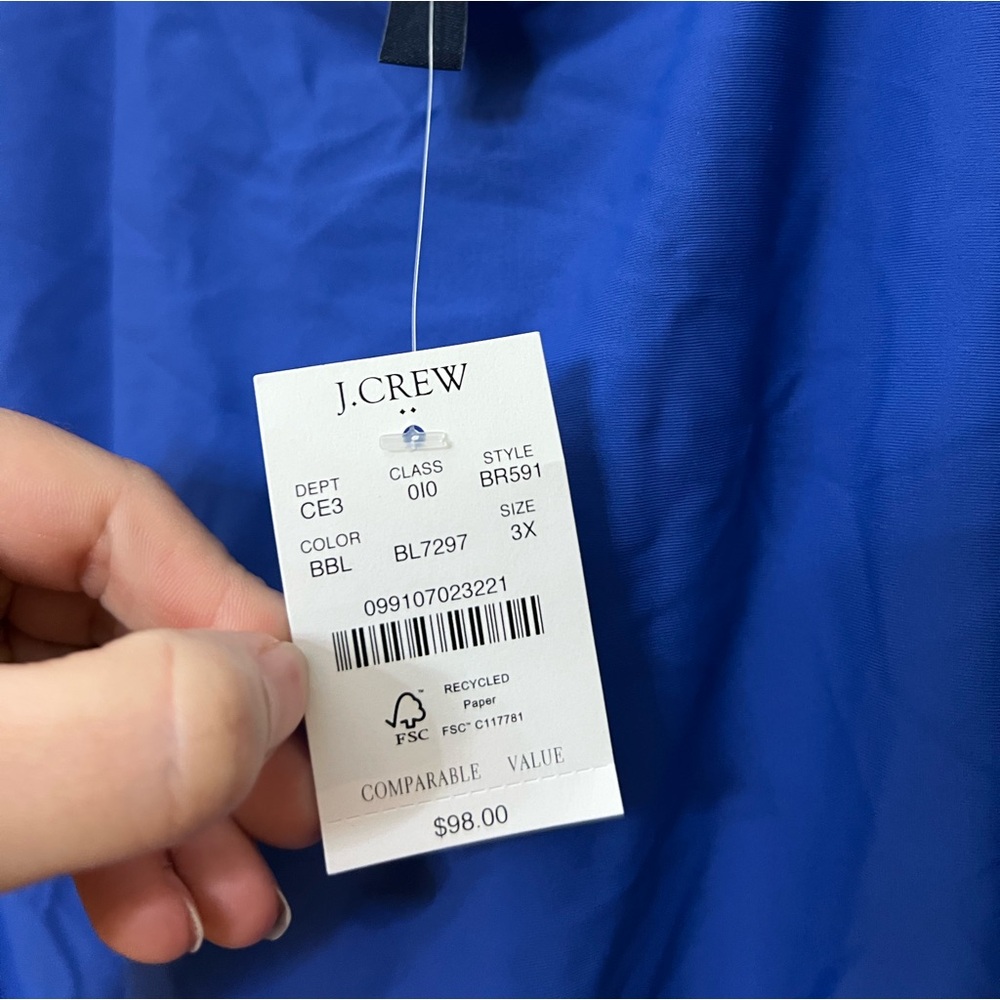 J. Crew Factory Tie Shoulder One Piece Swimsuit Blue Size 3X NWT - Picture 7 of 10